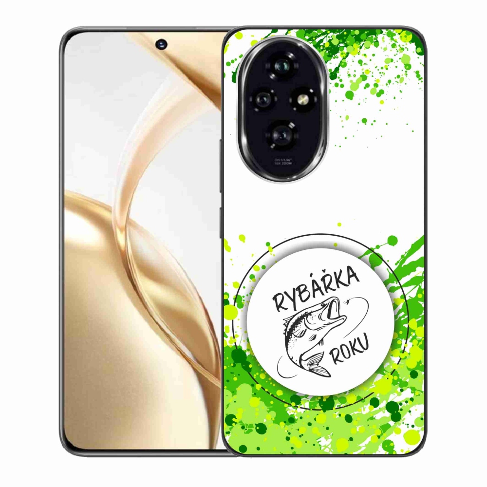 Zselés borító mmCase a Honor 200 5G számára - az év horgásza fehér háttérrel