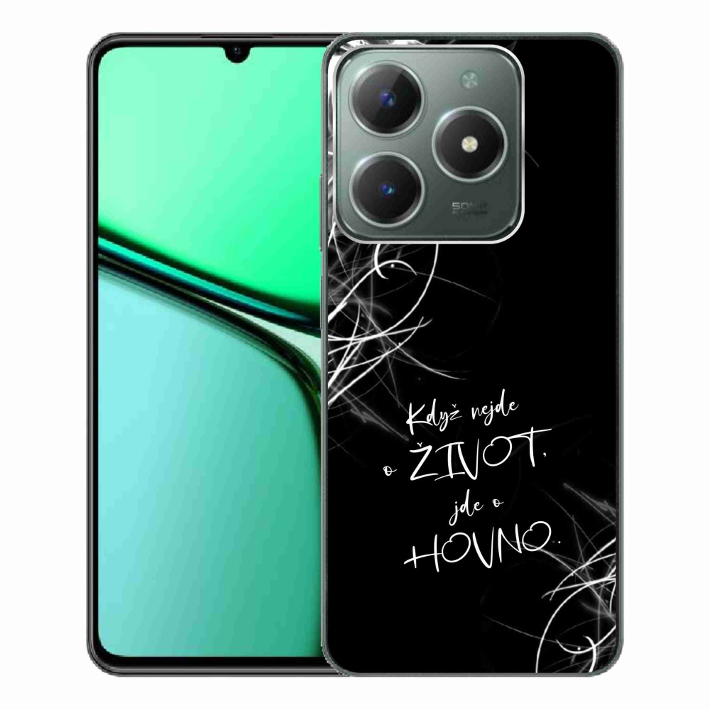 Gél borító mmCase a Realme C61 készülékhez - vicces szöveg 16 fekete háttér