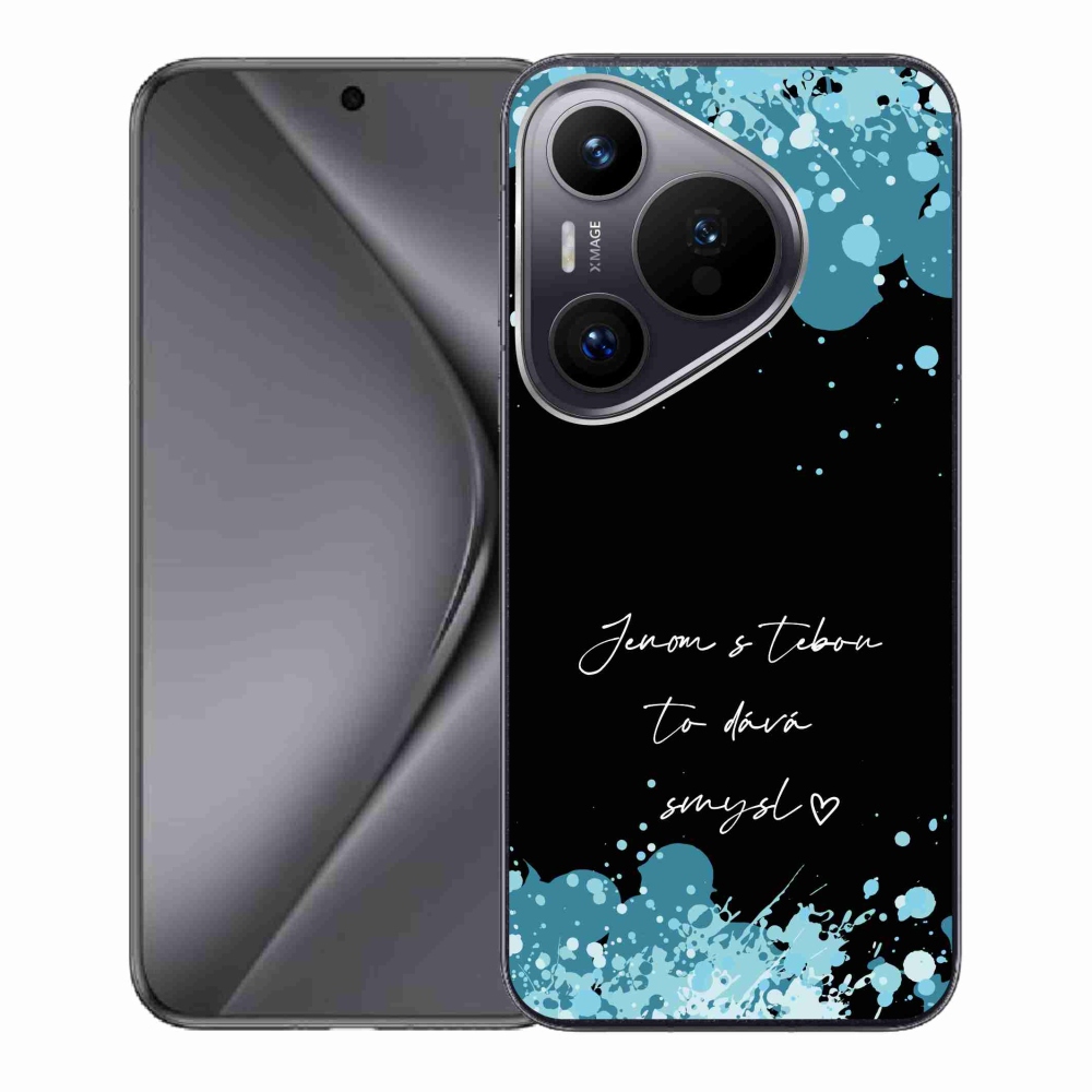 Gél borító mmCase a Huawei Pura 70-hez - szöveg szerelemben fekete háttérrel