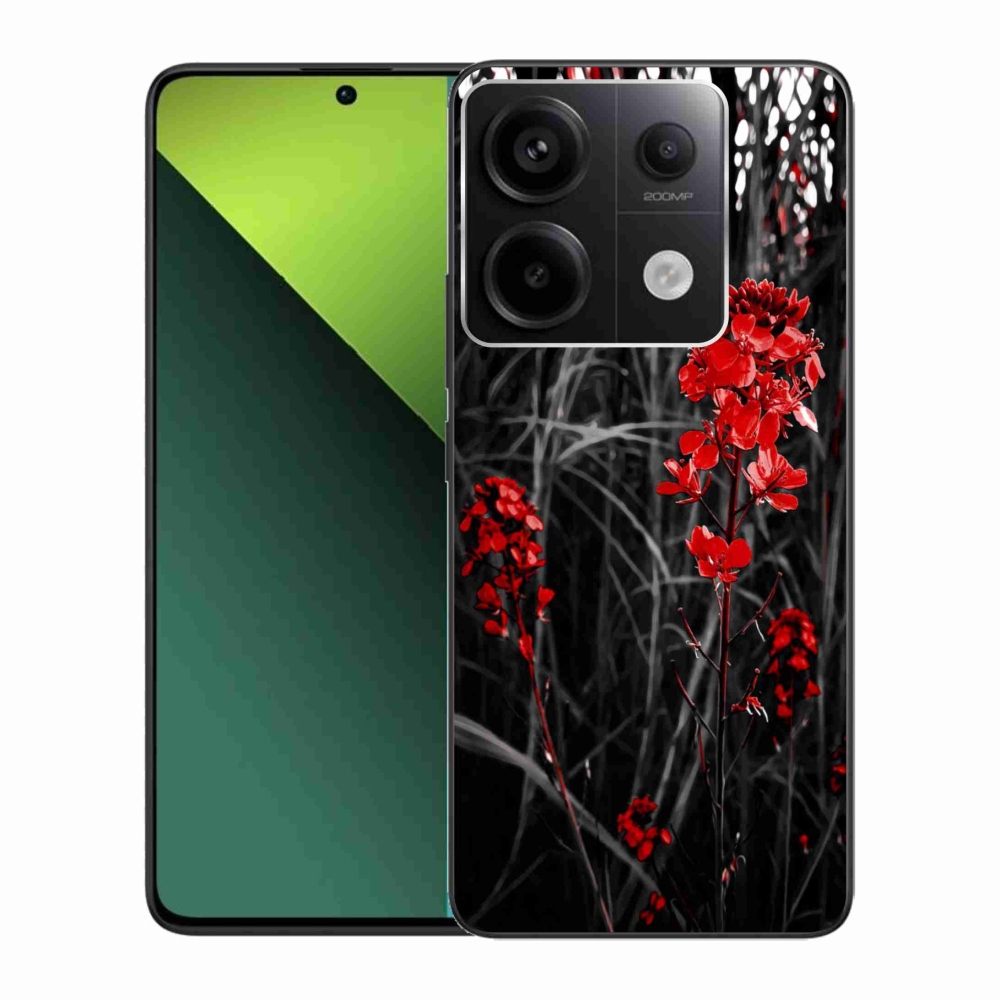Gél borítás mmCase a Xiaomi Redmi Note 13 Pro 5G/Poco X6 5G - piros növényhez