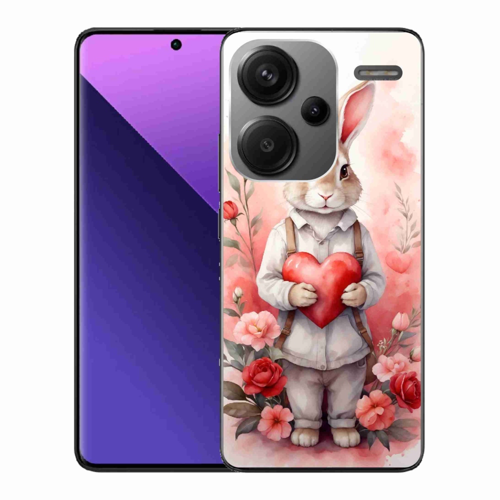 Gél borítás mmCase a Xiaomi Redmi Note 13 Pro+ 5G - nyúl szívvel