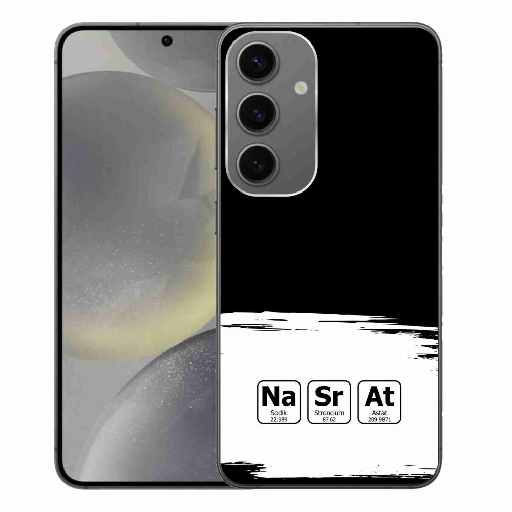 Gél borító mmCase Samsung Galaxy S24+ - kémiai elemek fehér és fekete háttérrel
