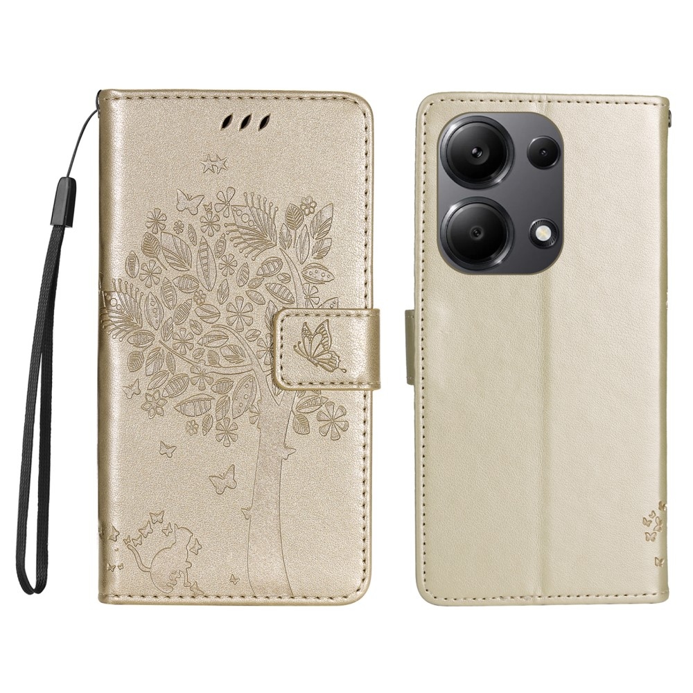 Fák könyv tokja Xiaomi Redmi Note 13 Pro 4G/Poco M6 Pro - arany színű