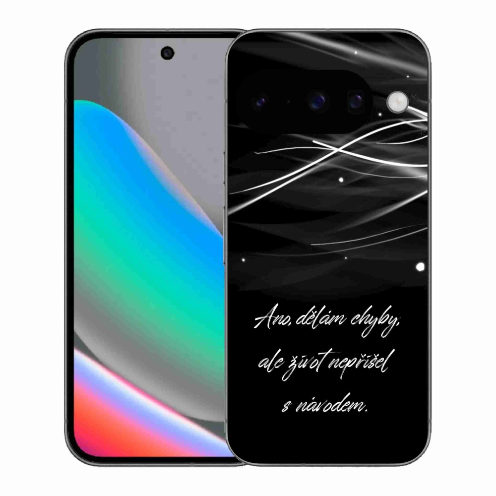 Gél borítás mmCase a Google Pixel 10 készülékhez - idézem fekete háttér