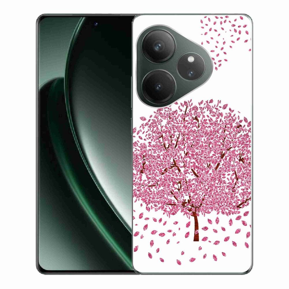 Zselés borítás mmCase a Realme GT 6 5G/GT 6T 5G számára - rajzfilmfa levelekkel