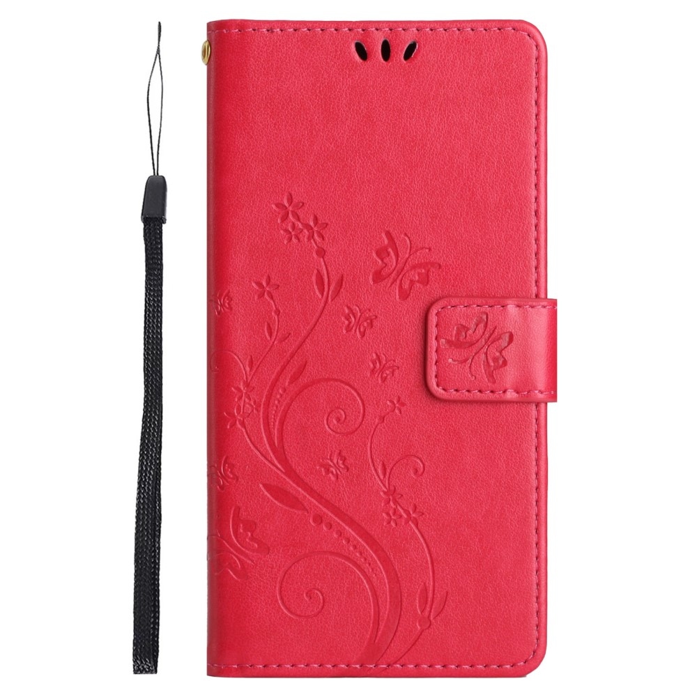 Virágok könyvtáska Honor 90-hez - piros