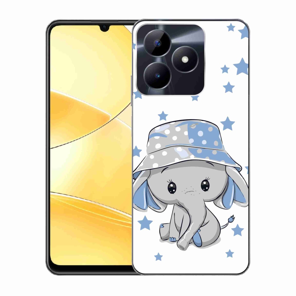 Zselés borító mmCase a Realme C51/C53 készülékhez - kék elefánt