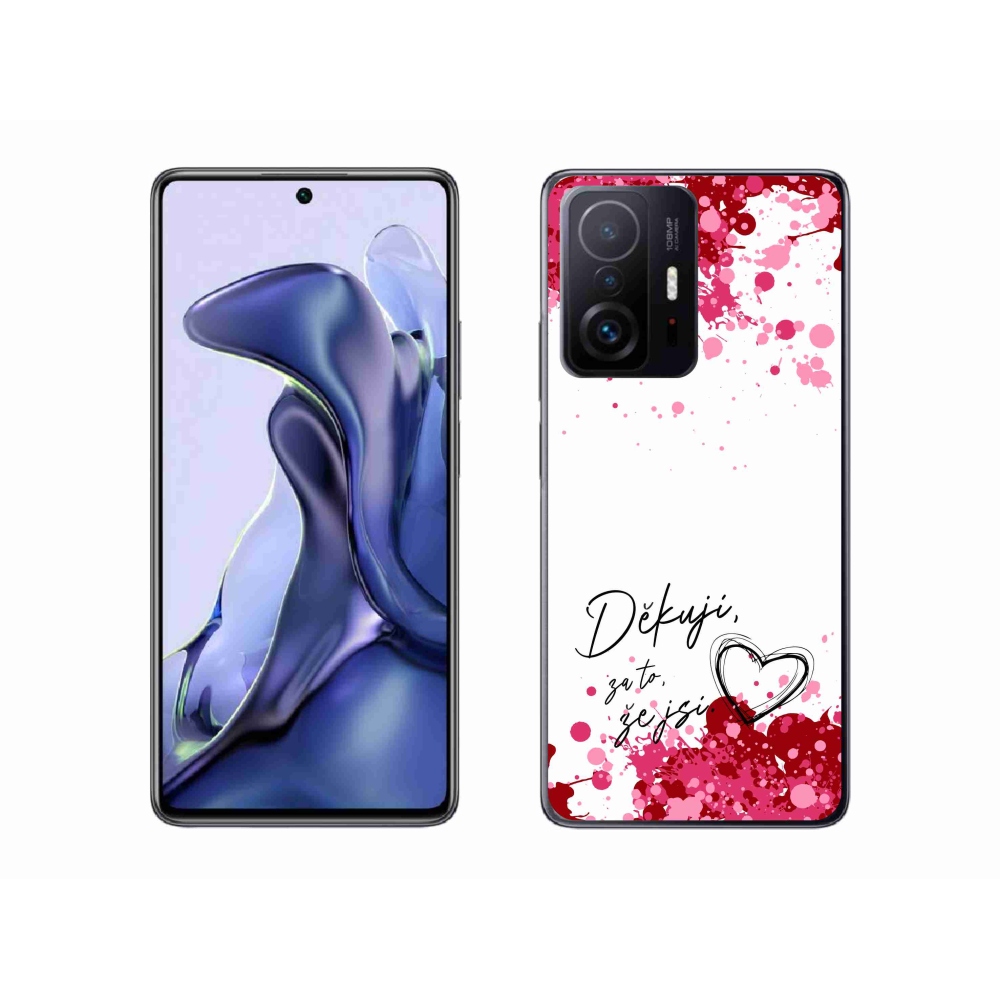 Gél borító mmCase a Xiaomi 11T-hez - szerelem szöveg 2 fehér háttérrel