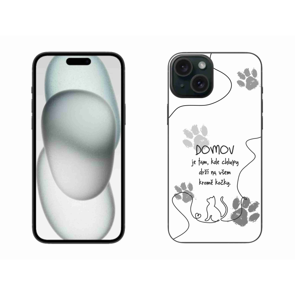 Gél borítás mmCase iPhone 15 Plus készülékhez - macska motívum fehér háttér