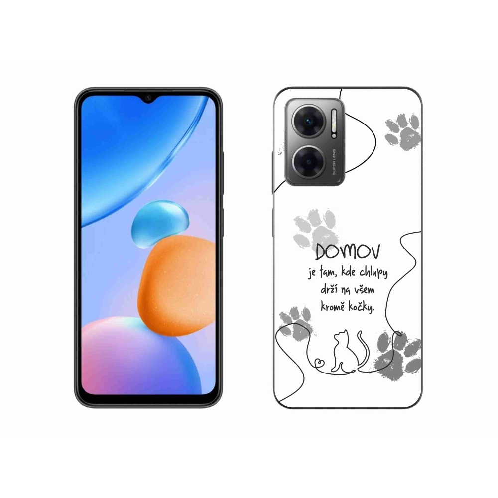 Gél borító mmCase a Xiaomi Redmi 10 5G-hez - macska motívum fehér háttérrel