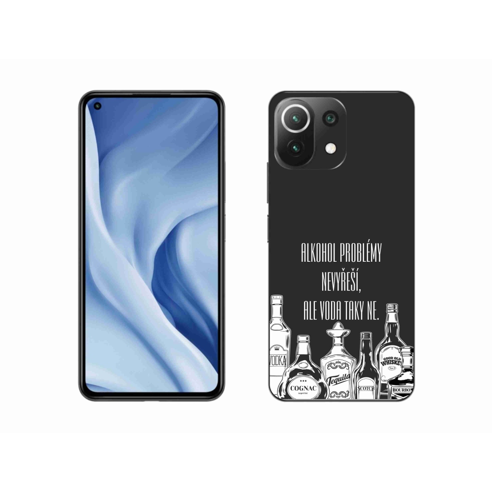 Gél borító mmCase a Xiaomi 11 Lite 5G NE számára - vicces szöveg fekete háttérrel