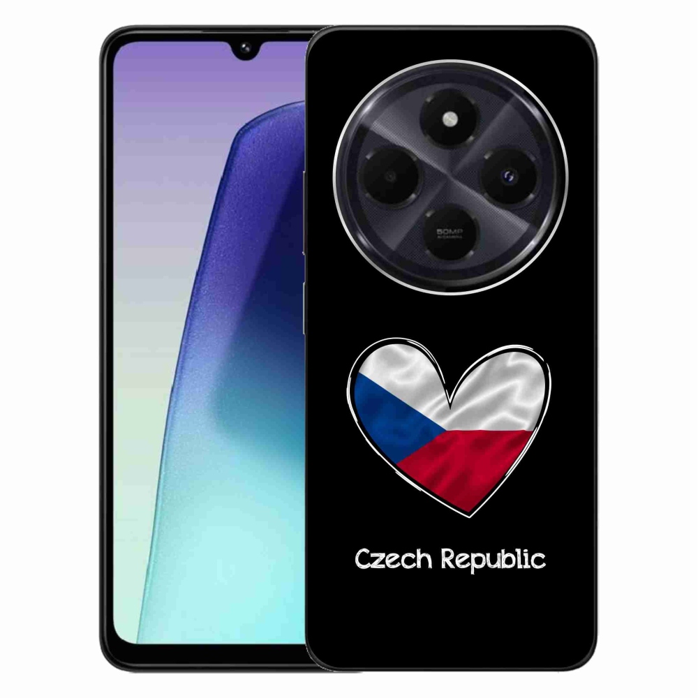 Gél borítás mmCase a Xiaomi Redmi 14C/Poco C75-hez - szív zászló fekete háttérrel