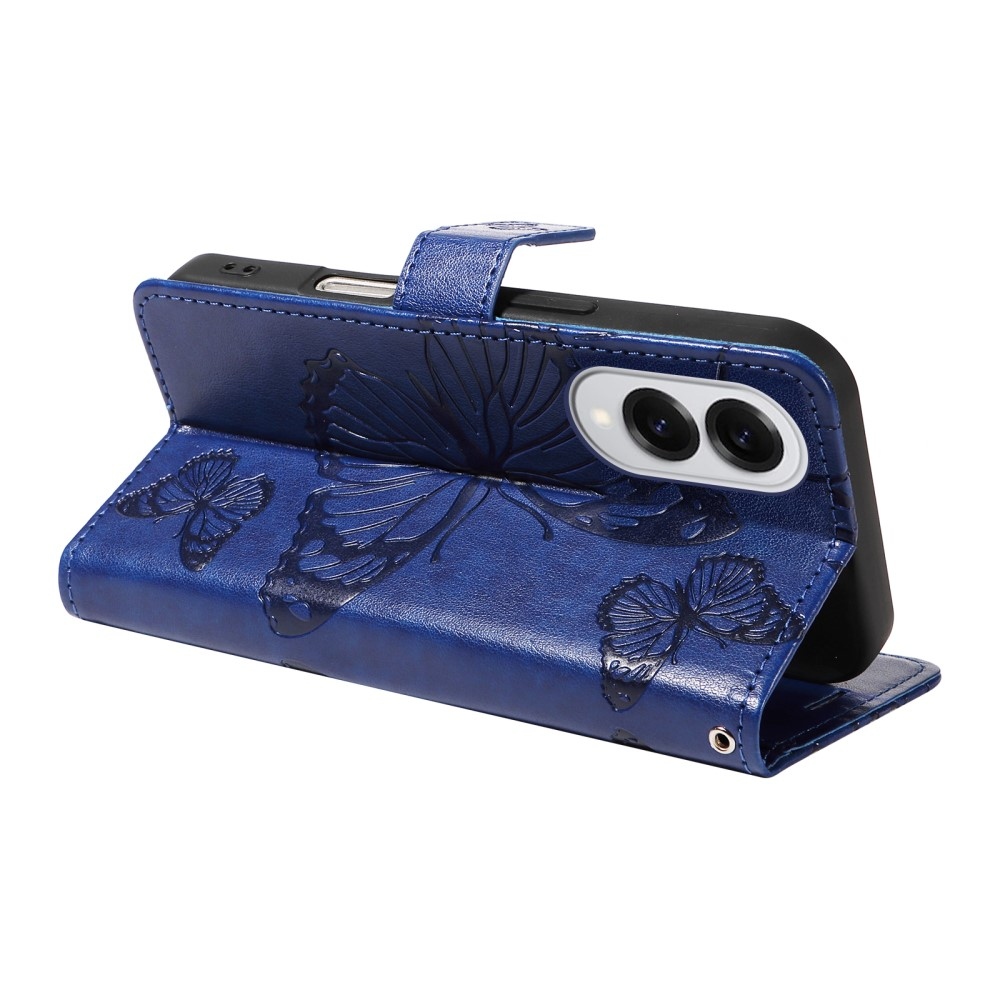 Nagy pillangó könyv tok Samsung Galaxy S25 Edge készülékhez - kék