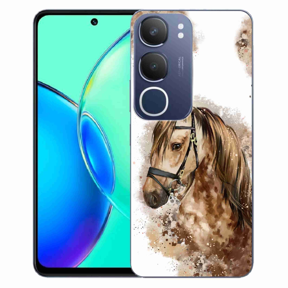 Gél borítás mmCase a Vivo Y19s készülékhez - barna rajzfilm ló