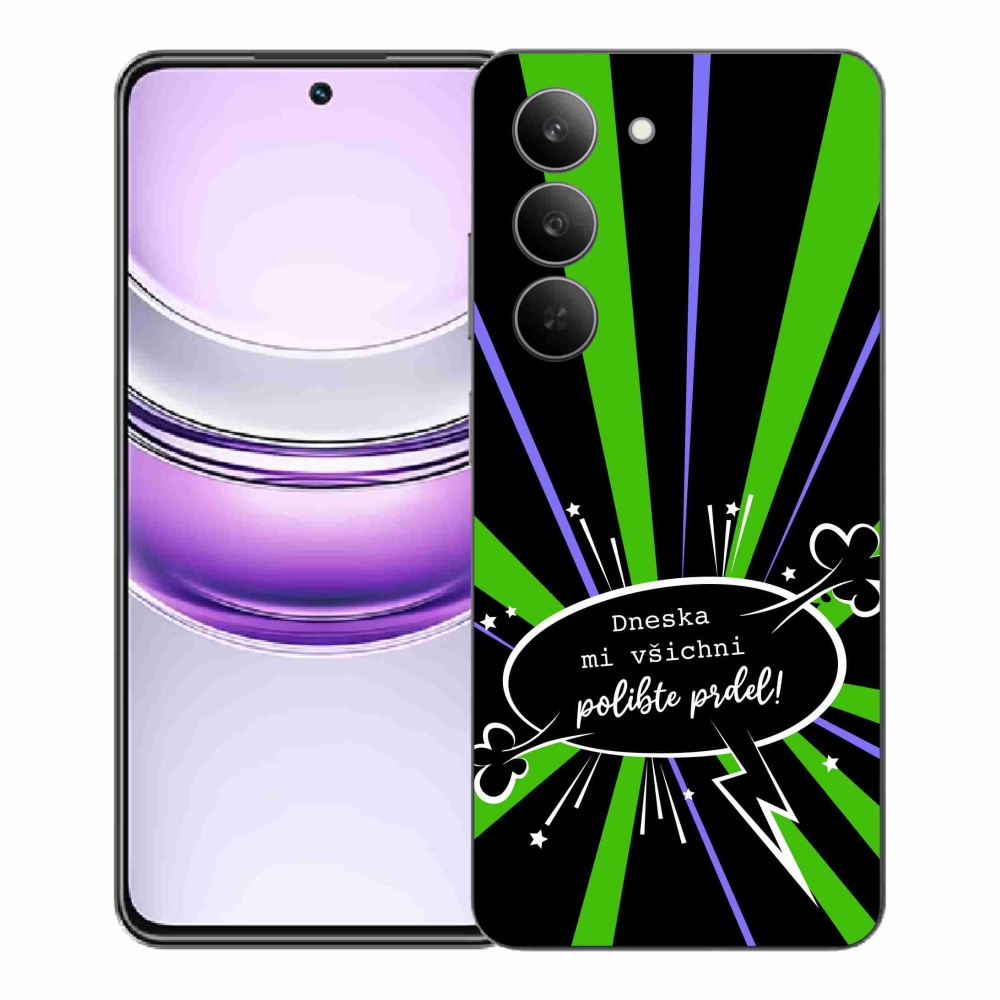 Gél borító mmCase a Realme 14x 5G készülékhez - vicces szöveg 15 fekete háttérrel