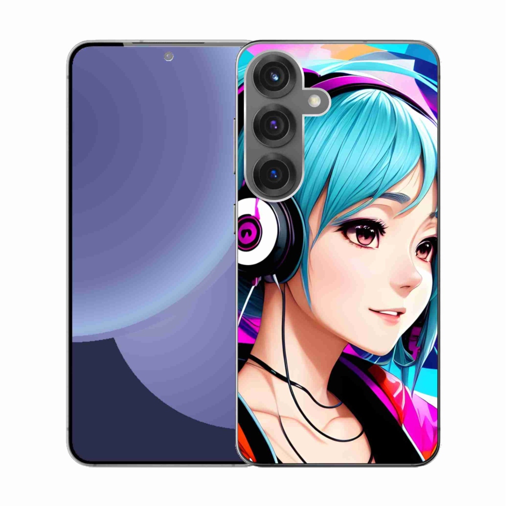 Gél borítás mmCase Samsung Galaxy S25 - lány fejhallgatóval