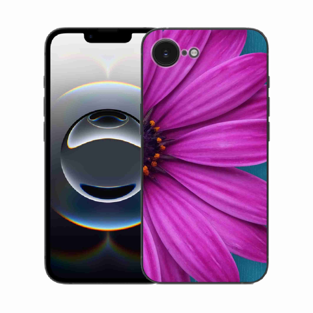 Zselés borítás mmCase iPhone 16e készülékhez - lila százszorszép