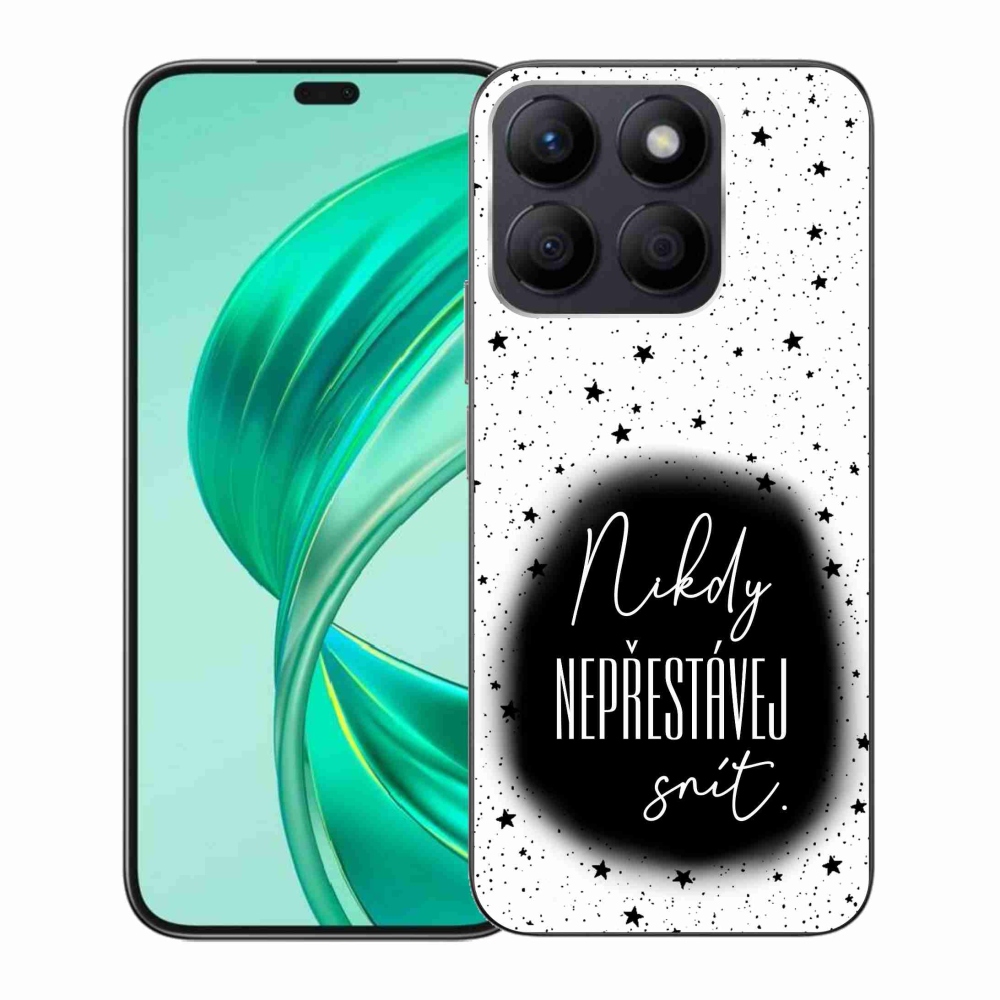 Zselés borítás mmCase a Honor X8b készülékhez - idézet 1 fekete és fehér háttérrel