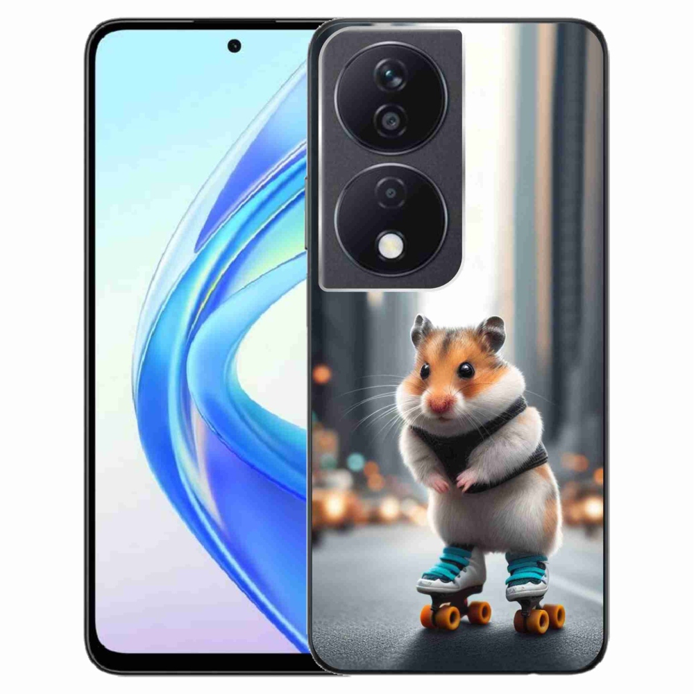 Zselés borítás mmCase a Honor X7b/Honor 90 Smart készülékhez - hörcsög a korcsolyán