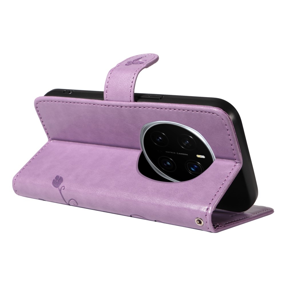 Virágos könyv tok a Honor Magic 7 Pro 5G készülékhez - világos lila