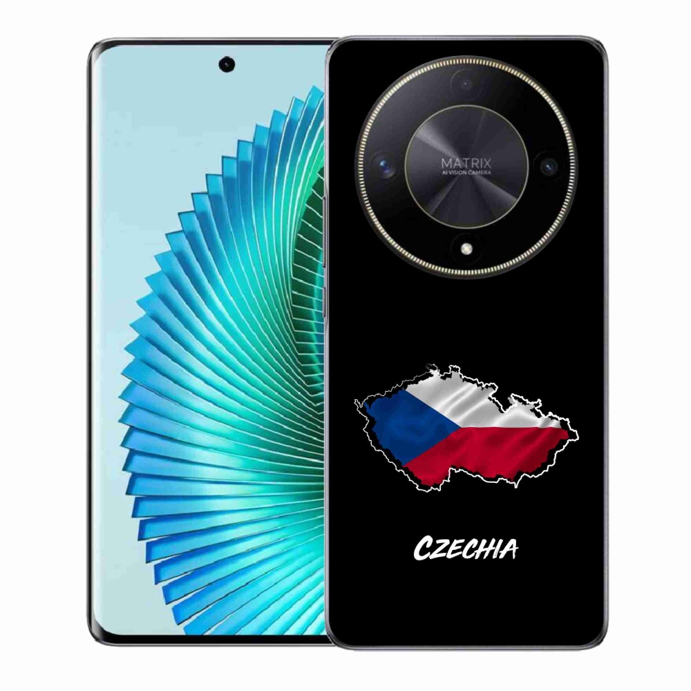 Gél borítás mmCase a Honor Magic 6 Lite 5G készülékhez - Csehország fekete háttér