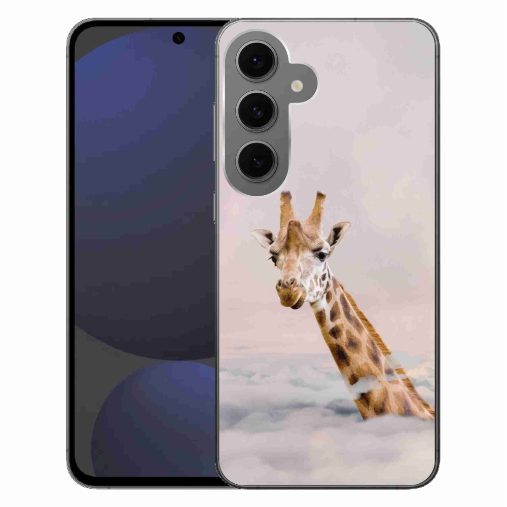 Zselés borítás mmCase Samsung Galaxy S24 FE készülékhez - zsiráf a felhőkben