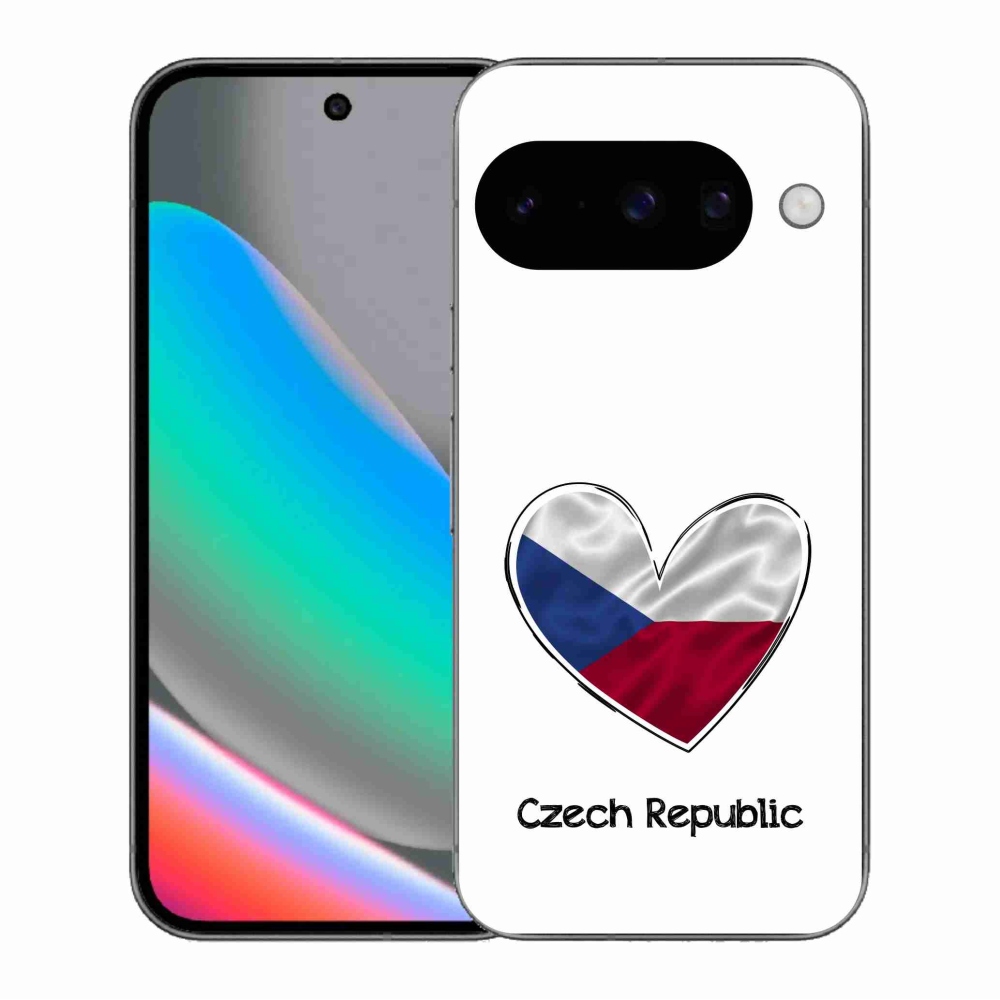 Gél védőhuzat mmCase a Google Pixel 10 számára - zászlós szív fehér háttérrel