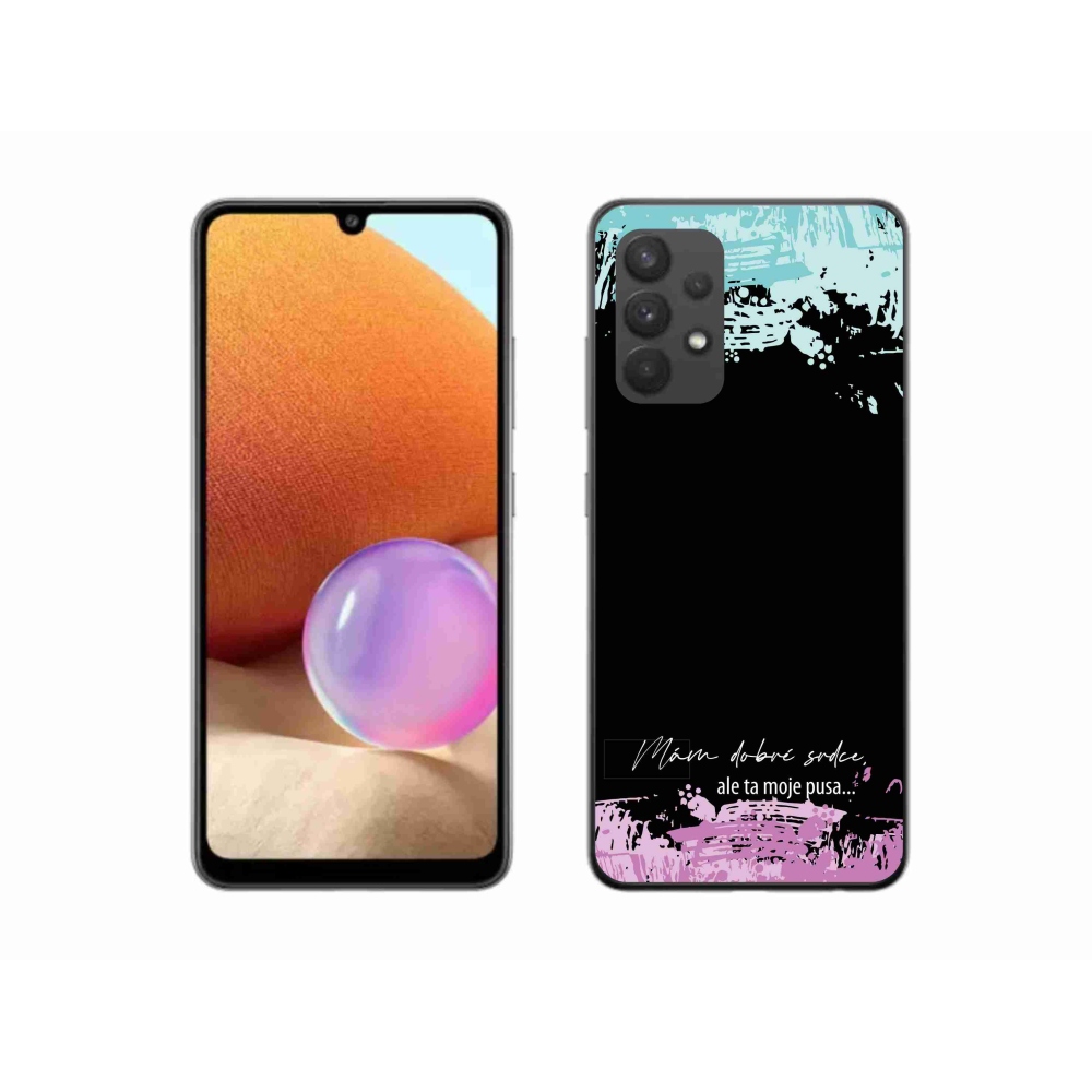 Gél borító mmCase Samsung Galaxy A32 4G - vicces szöveg 3 fekete háttérrel