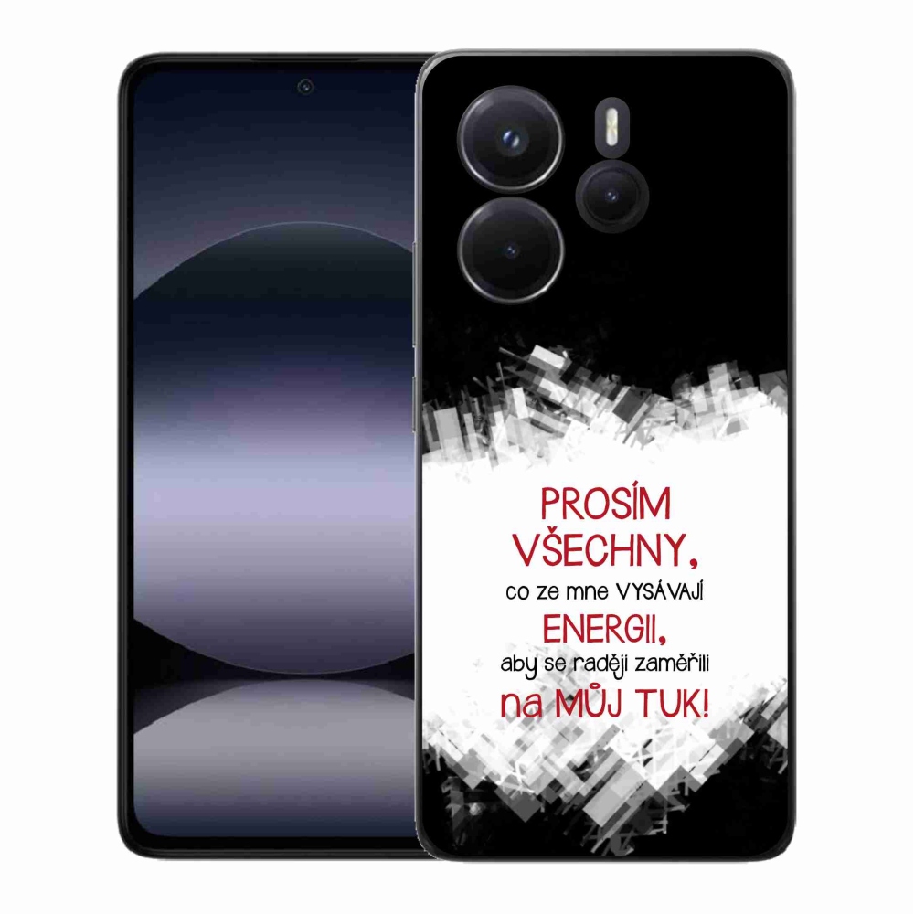 Gél borító mmCase a Xiaomi Redmi Note 14-hez - vicces szöveg 1 piros