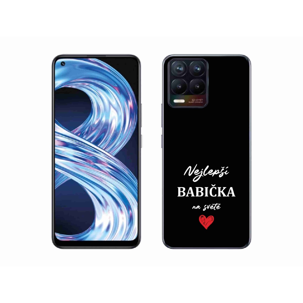 Gél borítás mmCase a Realme 8 4G - Legjobb nagyi 1 fekete háttérrel