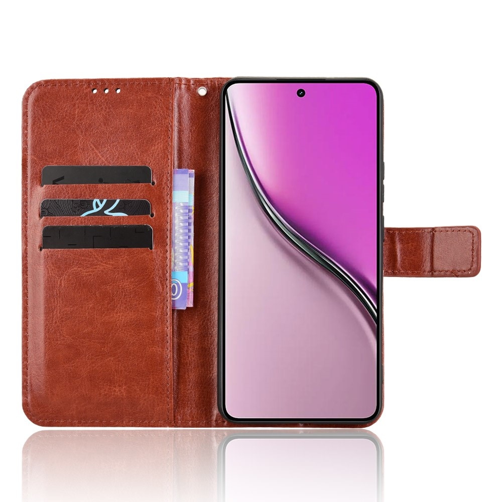 Őrült könyvtáska a Realme 14 5G-hez - barna színben