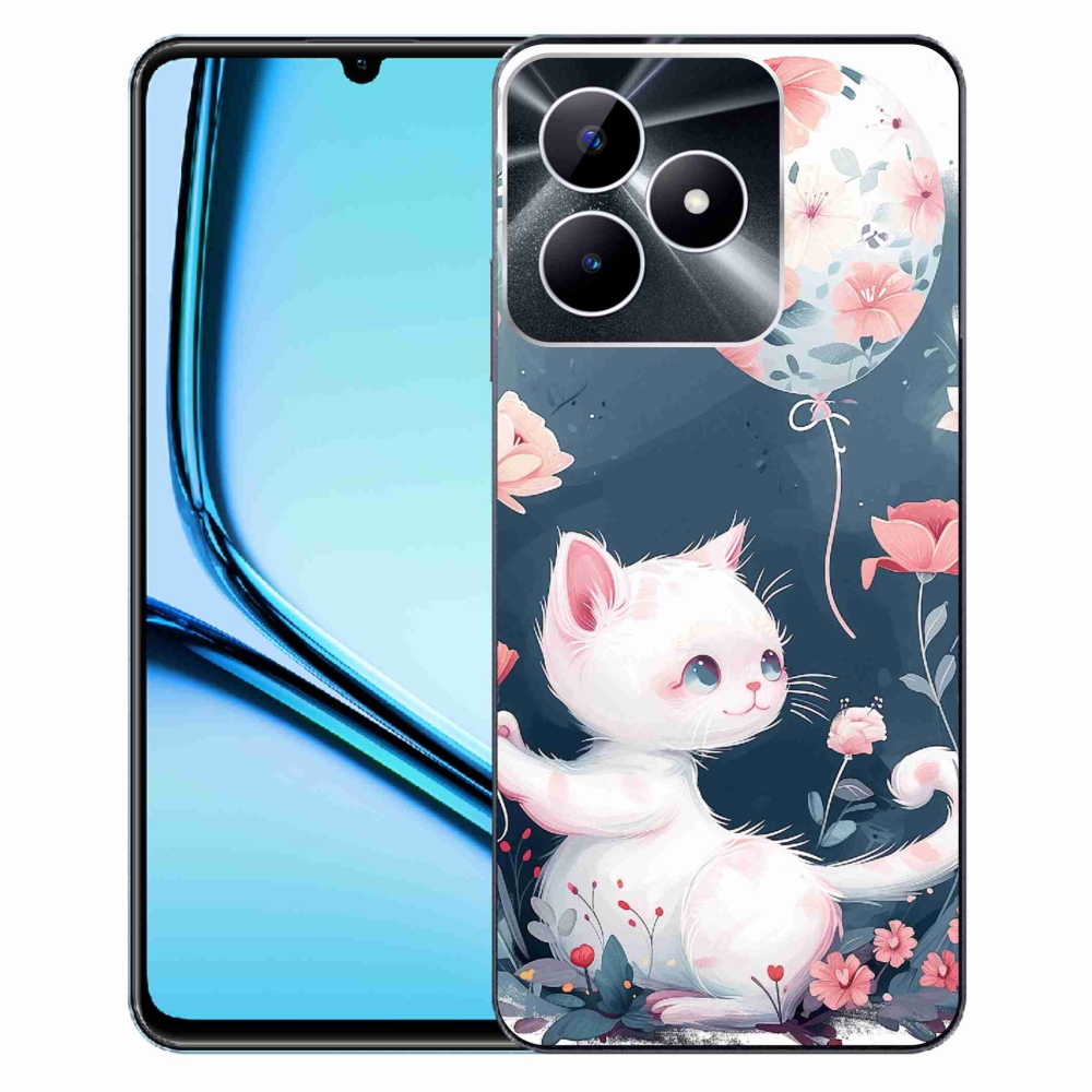 Gél borító mmCase a Realme Note 50 készülékhez - cica lufival