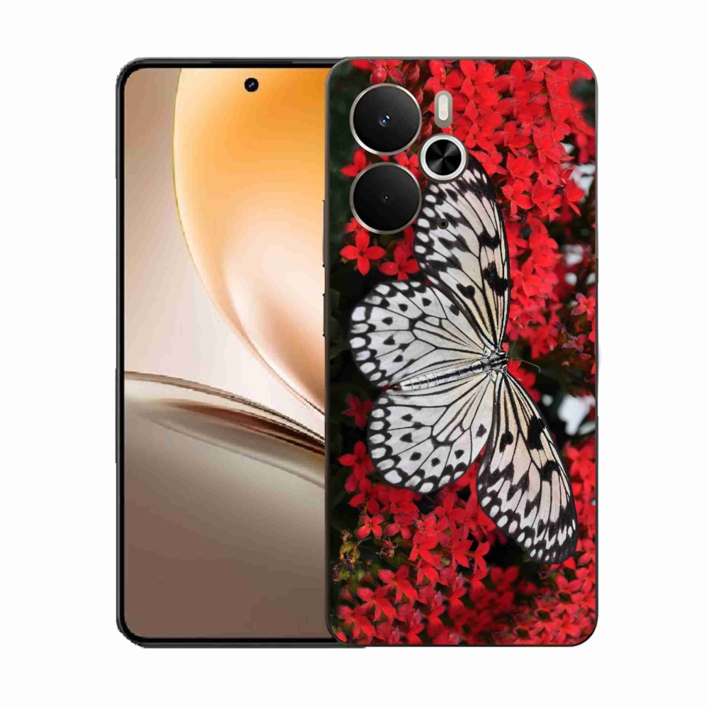 Zselés borítás mmCase a Realme 14 5G/14T 5G készülékhez - fekete-fehér pillangó 1