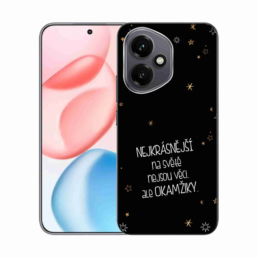 Zselés borító mmCase a Honor 400-hoz - idézet 4 fekete háttérrel