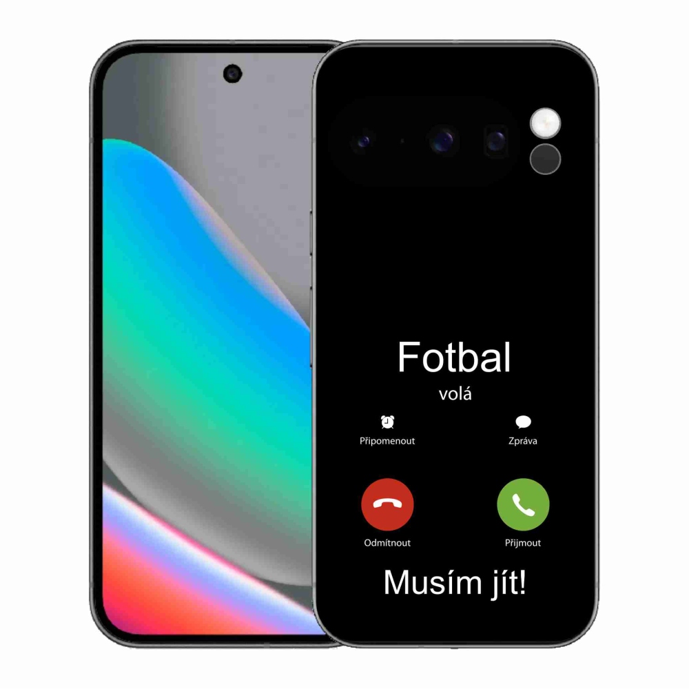 Gél borítás mmCase a Google Pixel 10 Pro - futball hívások fekete háttérrel
