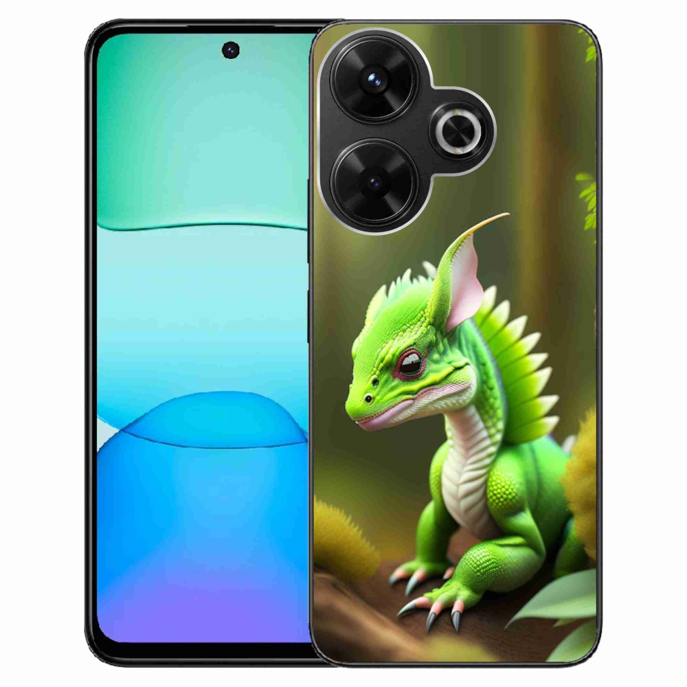 Gél borítás mmCase a Xiaomi Redmi 13 4G/Poco M6 4G számára - zöld sárkány