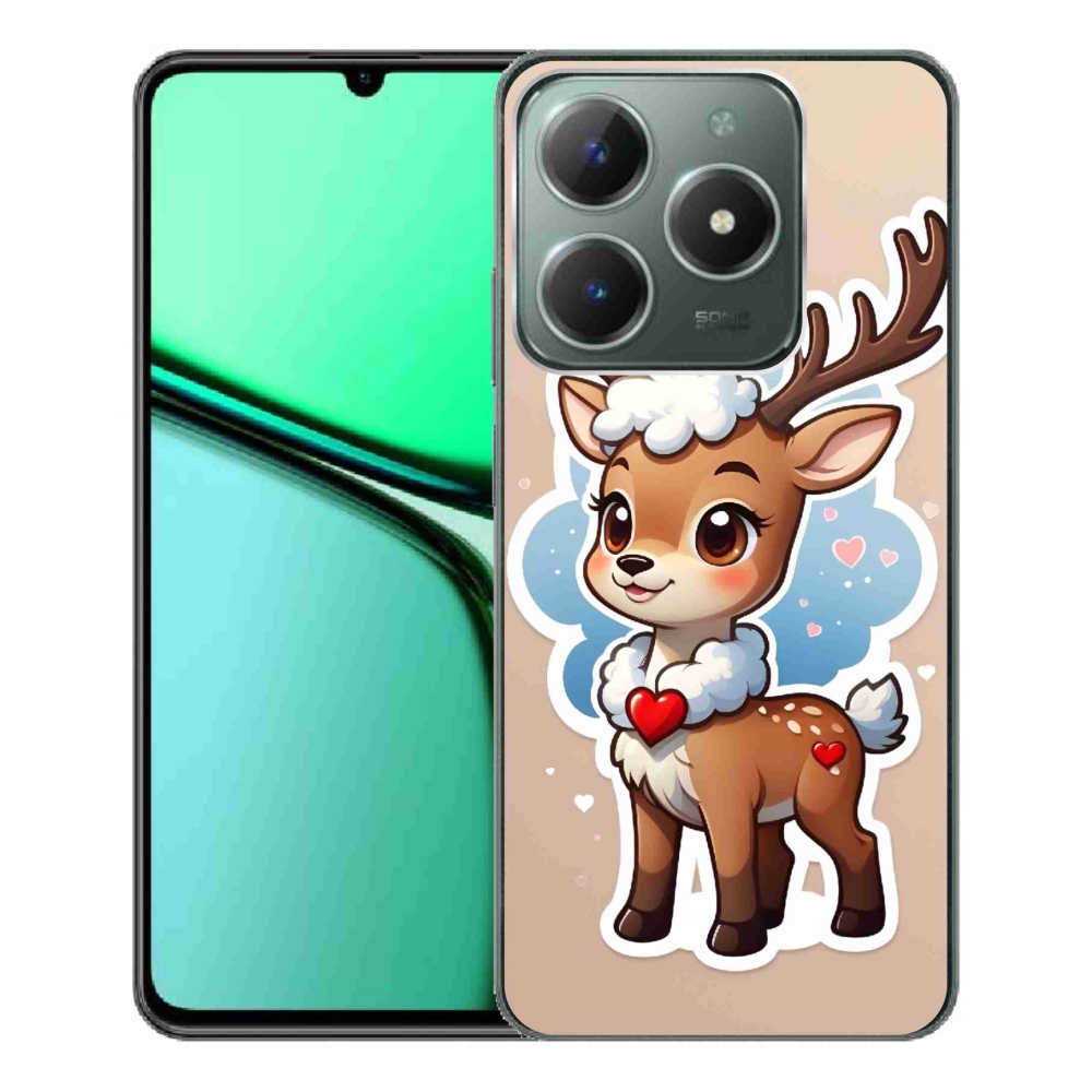 Zselés borító mmCase a Realme C61 készülékhez - rajzfilm rénszarvas