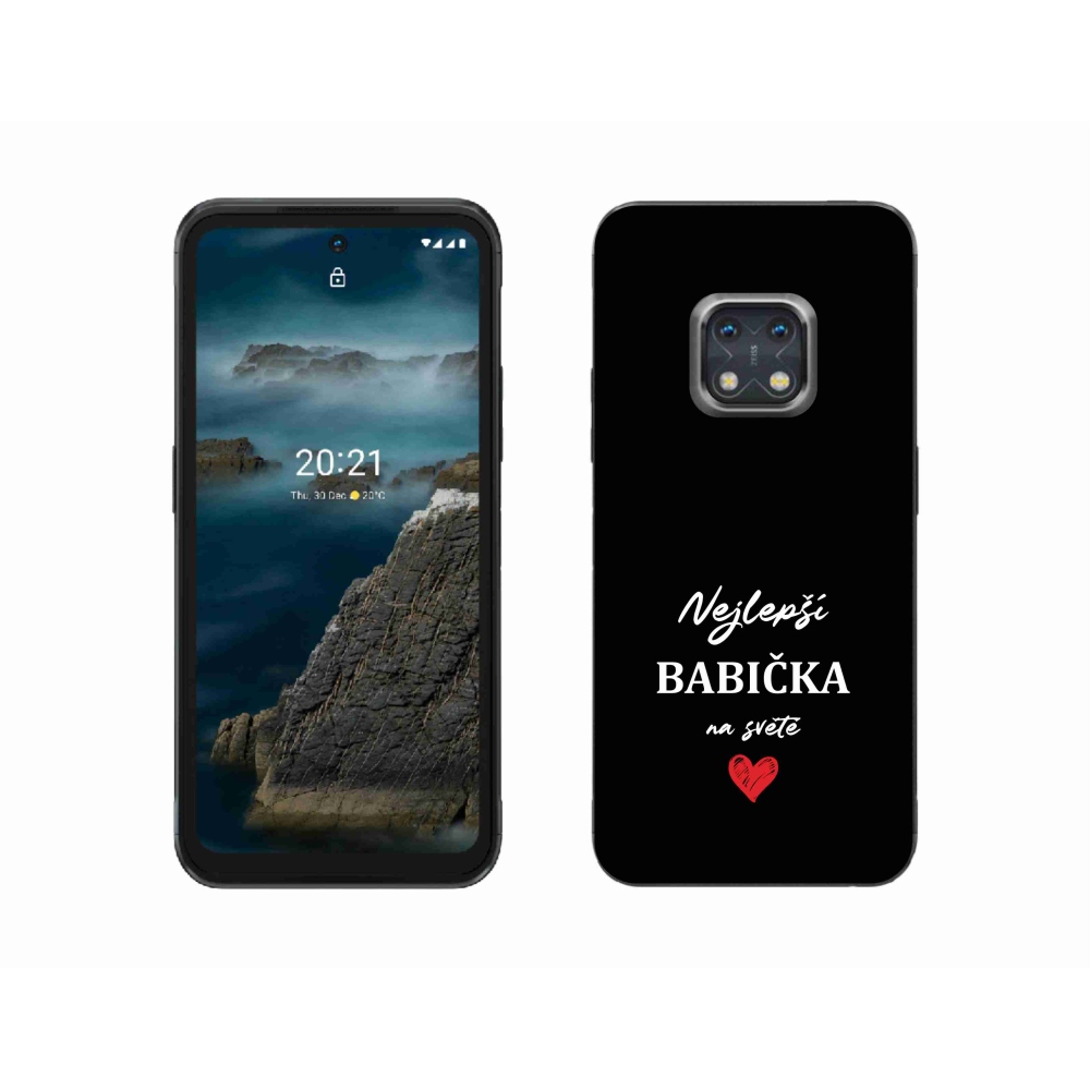 Gél borítás mmCase a Nokia XR20 készülékhez - Best Grandma 1 fekete háttérrel