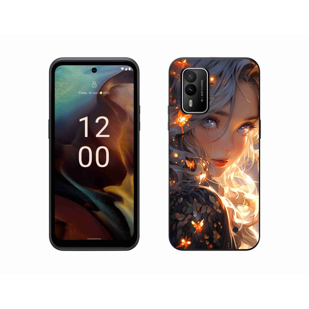 Zselés borítás mmCase a Nokia XR21 készülékhez - lány és pillangók