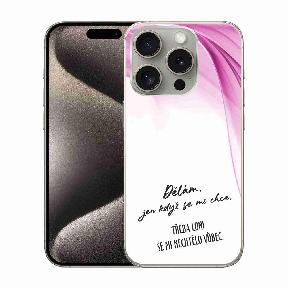 Gél borítás mmCase iPhone 15 Pro készülékhez - vicces szöveg 12 fehér háttér