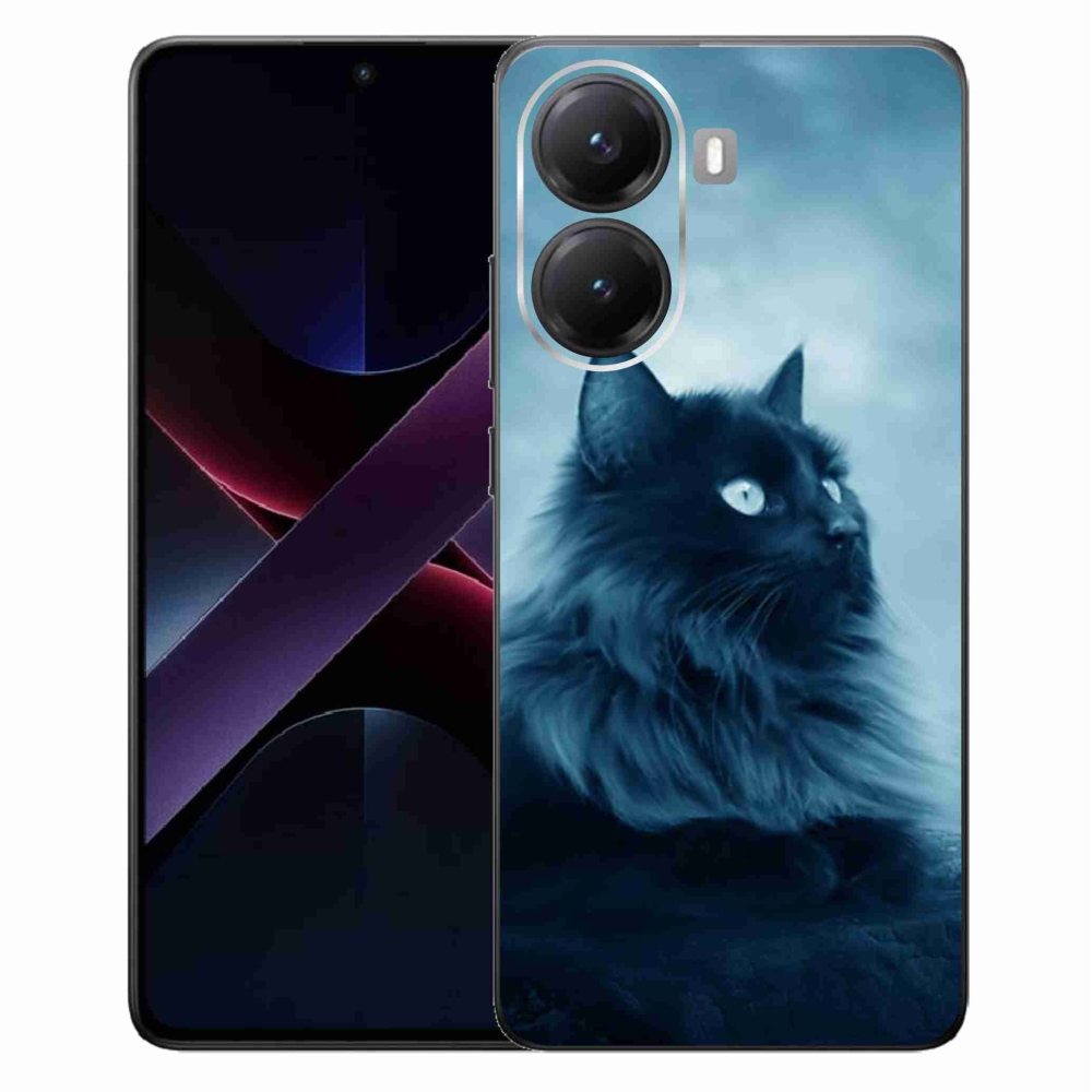 Zselés borítás mmCase a Xiaomi Poco X7 Pro 5G-hez - fekete macska 1