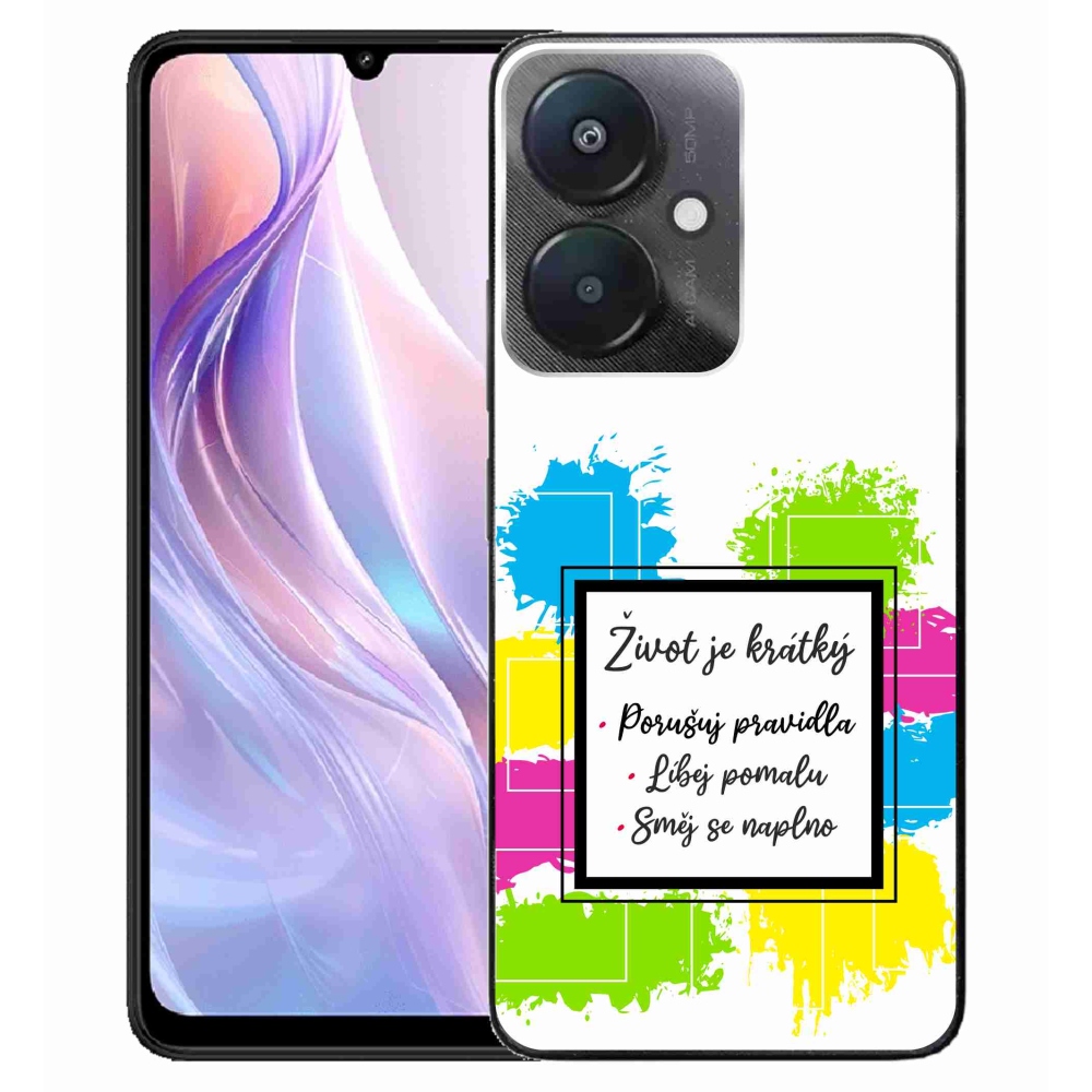 Gél borítás mmCase a Xiaomi Redmi 13C 5G készülékhez - Idézet 5 fehér háttér