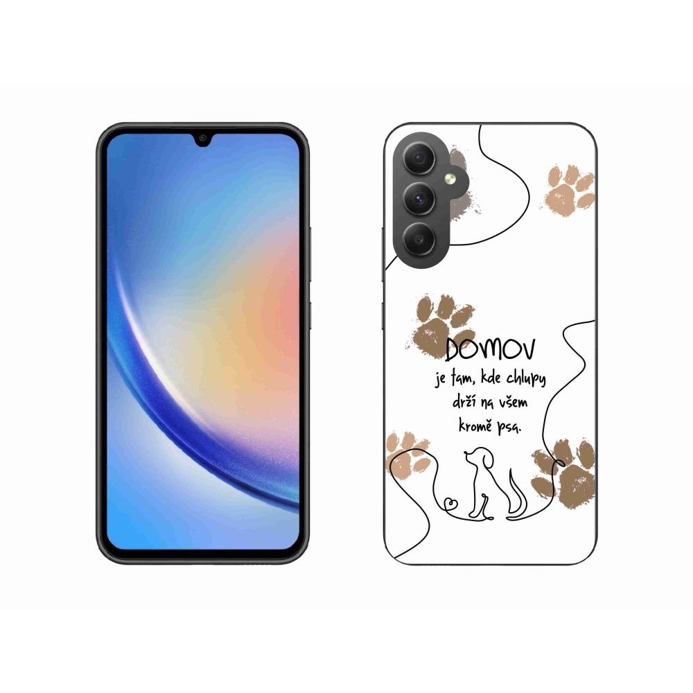 Gél borító mmCase Samsung Galaxy A34 5G - kutya motívum fehér háttérrel