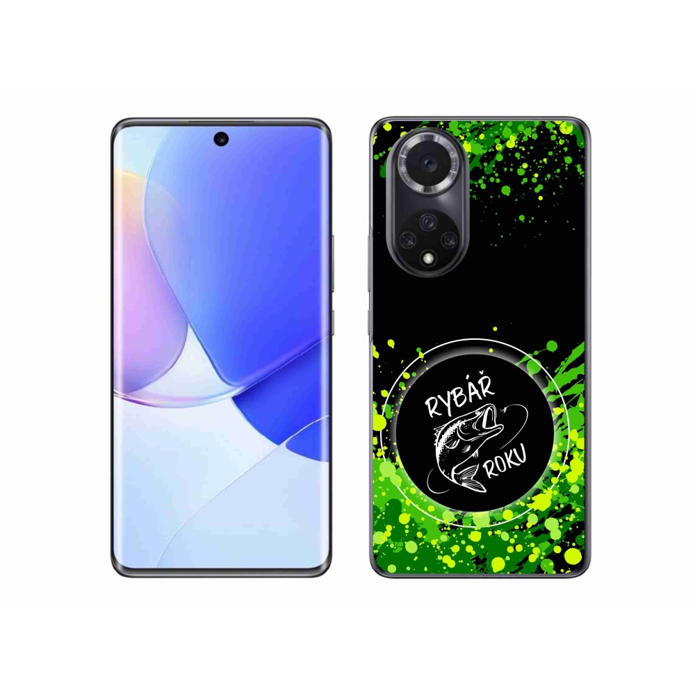 Zselés borító mmCase a Honor 50 számára - Az év horgásza fekete háttérrel