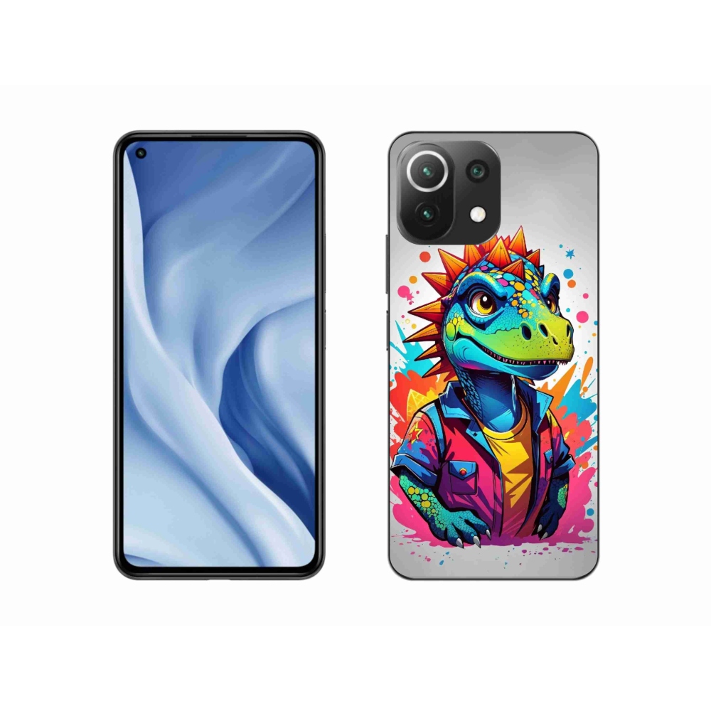 Gél borítás mmCase a Xiaomi Mi 11 Lite 4G/5G készülékhez - színes dinoszaurusz