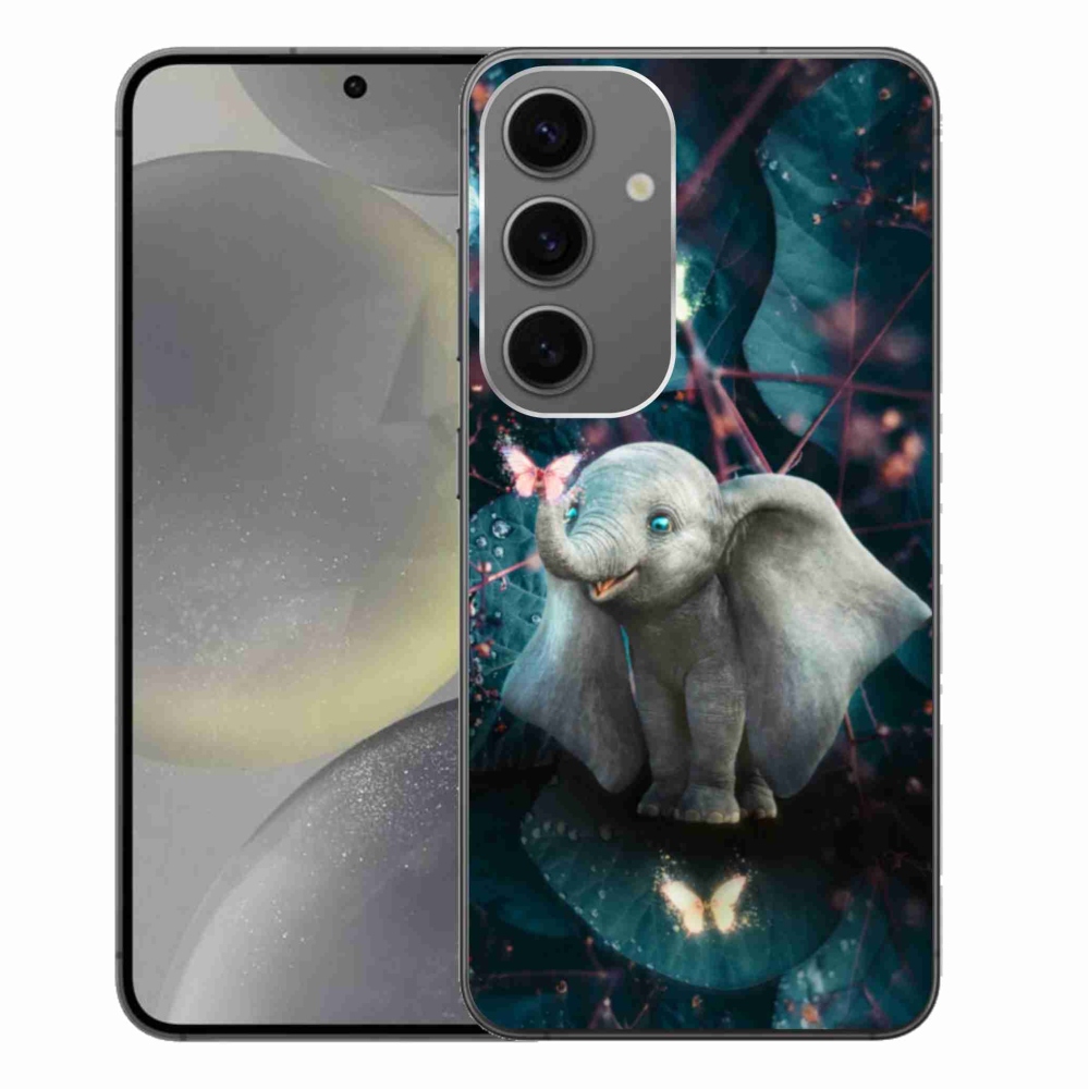 Zselés borítás mmCase Samsung Galaxy S24+ készülékhez - aranyos elefánt