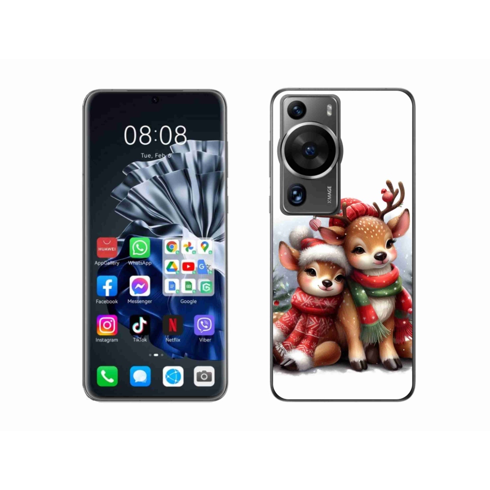 Zselés borítás mmCase a Huawei P60 Pro készülékhez - karácsonyi rénszarvas