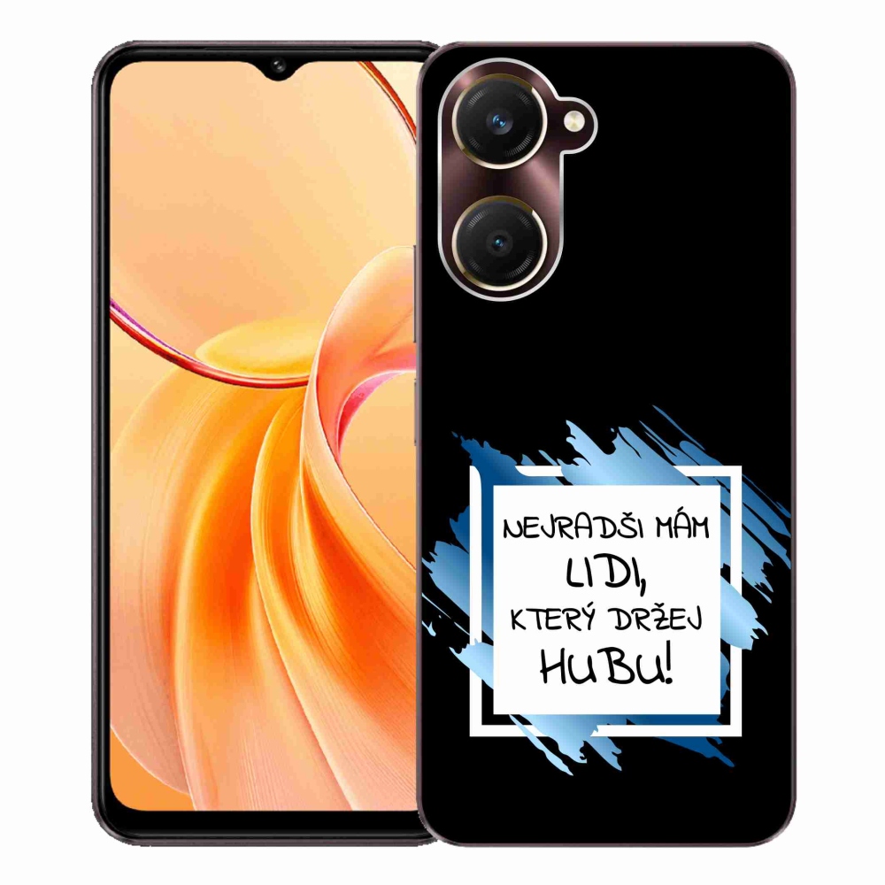 Gél borító mmCase Vivo Y28s 5G - vicces szöveg 7 fehér és fekete háttérrel