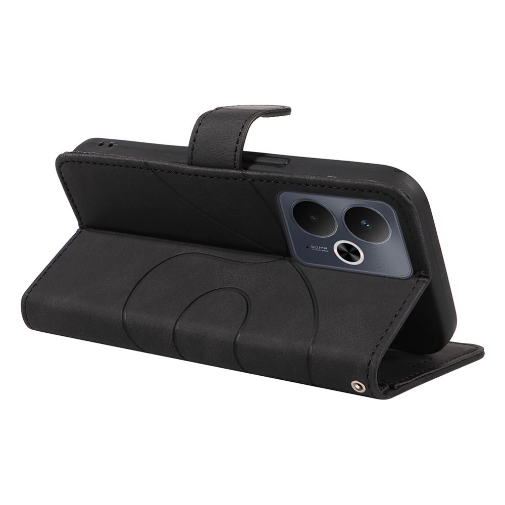 Ívelt könyvtáska a Realme 14 5G/14T 5G készülékhez - fekete