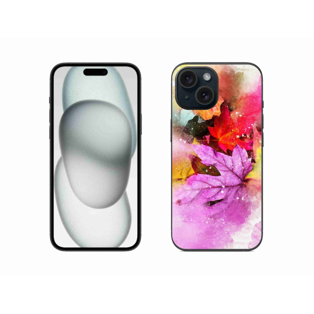 Gél borítás mmCase iPhone 15 készülékhez - színes levelek